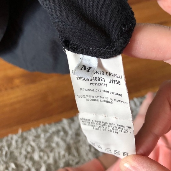 Class Roberto Cavalli black embroidery short sleeve graphic tee in size M - Picture 3 of 5